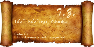 Tárkányi Zdenka névjegykártya